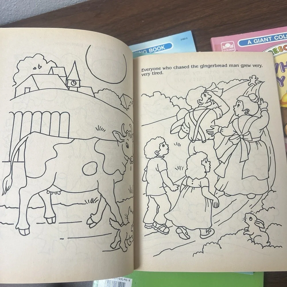 Lot Of 6 Vintage 1988 A Golden Book -‎ A Giant Coloring Book Preschool Unused